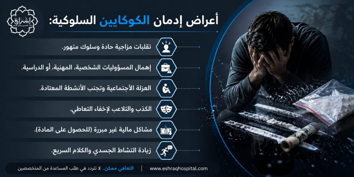 أعراض إدمان الكوكايين السلوكية على المدمن أعراض إدمان الكوكايين السلوكية على المدمن