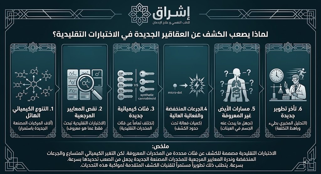 صعوبة الكشف عن المخدرات الحديثة في تحليل المخدرات والاختبار صعوبة الكشف عن المخدرات الحديثة في تحليل المخدرات والاختبار