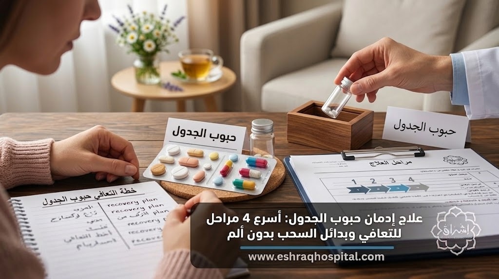 علاج إدمان حبوب الجدول: أسرع 4 مراحل للتعافي وبدائل السحب بدون ألم